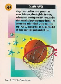 1991-92 SkyBox Danny Ainge SS #590 card back image