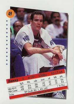 1991-92 SkyBox Danny Ferry #49 card back image