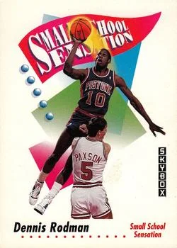 1991-92 SkyBox Dennis Rodman SMALL #608 card image