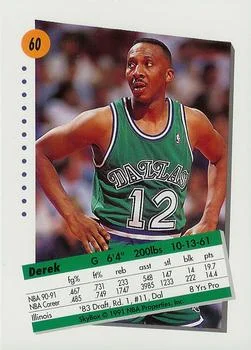 1991-92 SkyBox Derek Harper #60 card back image