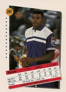 1991-92 SkyBox Duane Causwell #245 card back image