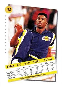 1991-92 SkyBox Elden Campbell #133 card back image