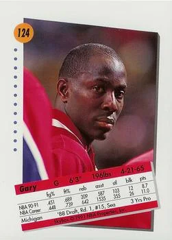 1991-92 SkyBox Gary Grant #124 card back image