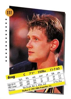 1991-92 SkyBox Greg Dreiling #111 card back image