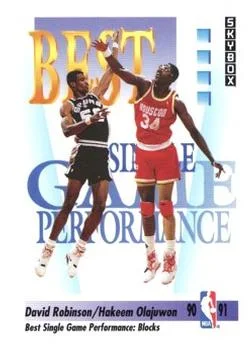 1991-92 SkyBox Hakeem Olajuwon / David Robinson BSGP #311 card image