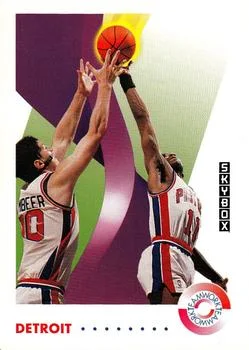 1991-92 SkyBox Isiah Thomas / Bill Laimbeer TW #466 card image