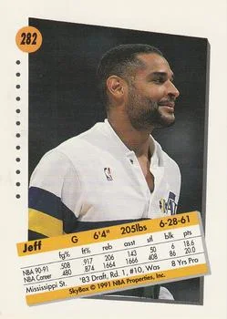 1991-92 SkyBox Jeff Malone #282 card back image