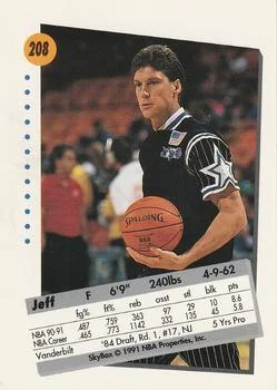 1991-92 SkyBox Jeff Turner #208 card back image