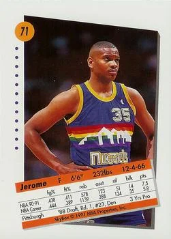 1991-92 SkyBox Jerome Lane #71 card back image
