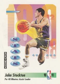 1991-92 SkyBox John Stockton STATS #306 card image