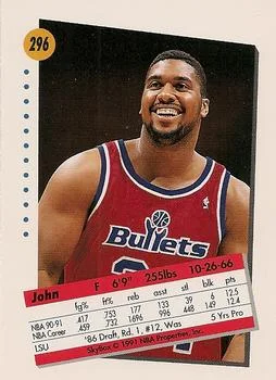 1991-92 SkyBox John Williams #296 card back image