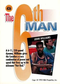 1991-92 SkyBox John Williams SM #436 card back image