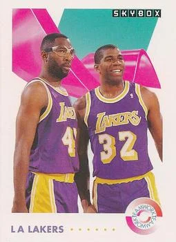 1991-92 SkyBox Magic Johnson / James Worthy TW #471 card image
