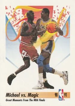 1991-92 SkyBox Magic Johnson / Michael Jordan #333 card image