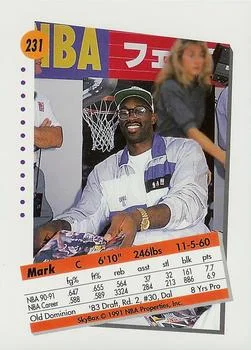1991-92 SkyBox Mark West #231 card back image