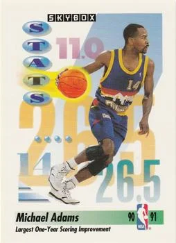 1991-92 SkyBox Michael Adams STATS #300 card image