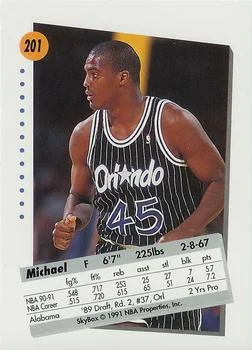 1991-92 SkyBox Michael Ansley #201 card back image