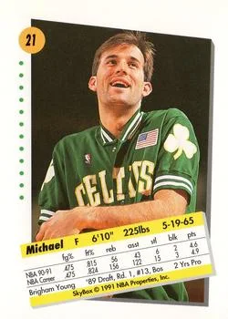 1991-92 SkyBox Michael Smith #21 card back image
