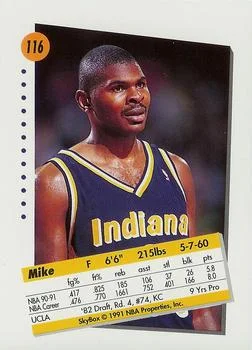 1991-92 SkyBox Mike Sanders #116 card back image