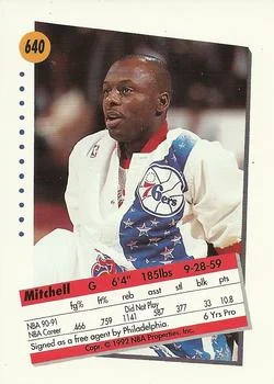 1991-92 SkyBox Mitchell Wiggins #640 card back image