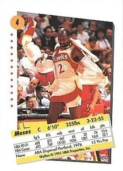 1991-92 SkyBox Moses Malone #4 card back image