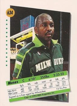 1991-92 SkyBox Moses Malone #634 card back image