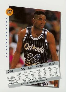 1991-92 SkyBox Otis Smith #207 card back image
