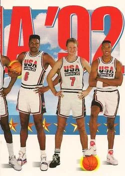 1991-92 SkyBox Patrick Ewing / Larry Bird / Scottie Pippen USA #546 card image