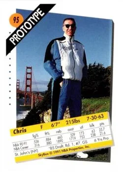 1991-92 SkyBox Chris Mullin PROTO [Prototypes] Prototypes #95 card back image