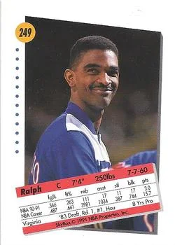 1991-92 SkyBox Ralph Sampson #249 card back image