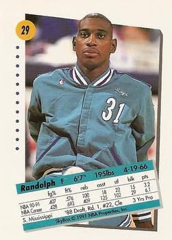 1991-92 SkyBox Randolph Keys #29 card back image