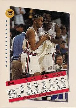 1991-92 SkyBox Ron Harper #125 card back image