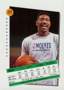 1991-92 SkyBox Sam Mitchell #171 card back image