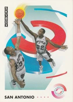 1991-92 SkyBox Sean Elliott / Terry Cummings TW #482 card image