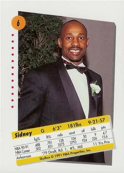 1991-92 SkyBox Sidney Moncrief #6 card back image