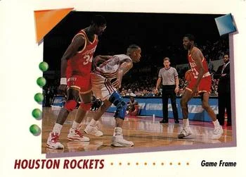 1991-92 SkyBox Sleepy Floyd / Hakeem Olajuwon #414 card image