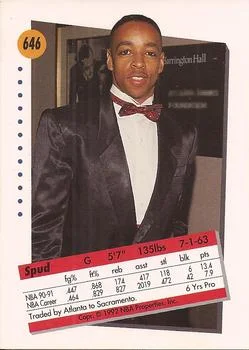 1991-92 SkyBox Spud Webb #646 card back image
