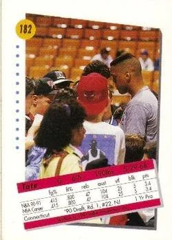 1991-92 SkyBox Tate George #182 card back image