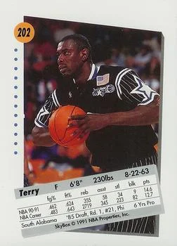 1991-92 SkyBox Terry Catledge #202 card back image