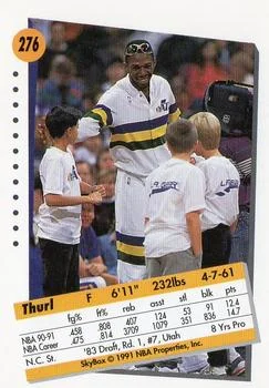 1991-92 SkyBox Thurl Bailey #276 card back image