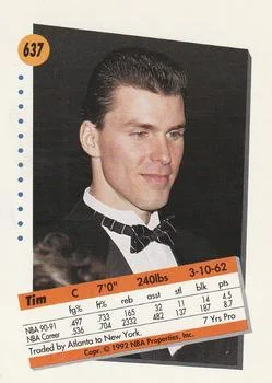 1991-92 SkyBox Tim McCormick #637 card back image