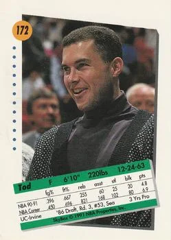 1991-92 SkyBox Tod Murphy #172 card back image