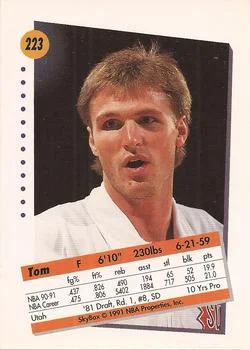 1991-92 SkyBox Tom Chambers #223 card back image