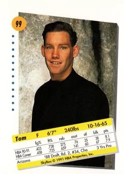 1991-92 SkyBox Tom Tolbert #99 card back image