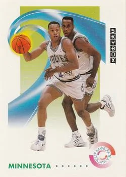 1991-92 SkyBox Tony Campbell / Pooh Richardson TW #474 card image