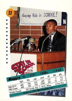 1991-92 SkyBox Tyrone Bogues #23 card back image