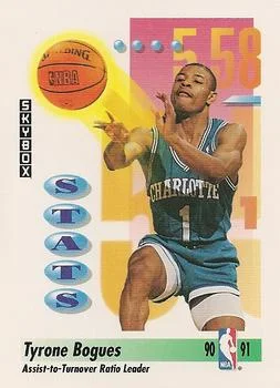 1991-92 SkyBox Tyrone Bogues STATS #298 card image