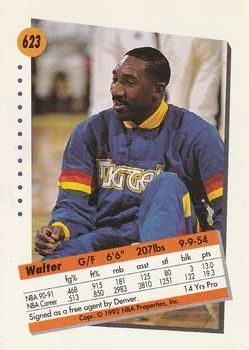 1991-92 SkyBox Walter Davis #623 card back image