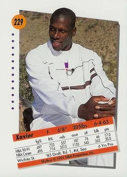 1991-92 SkyBox Xavier McDaniel #229 card back image