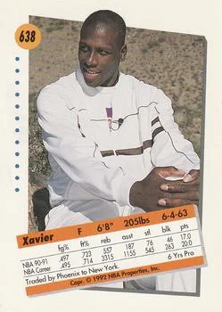 1991-92 SkyBox Xavier McDaniel #638 card back image